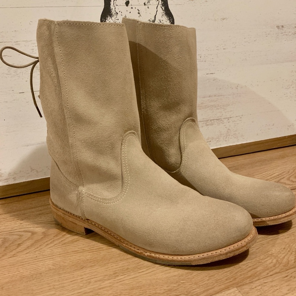 Tan Suede Slouchy Western Boots